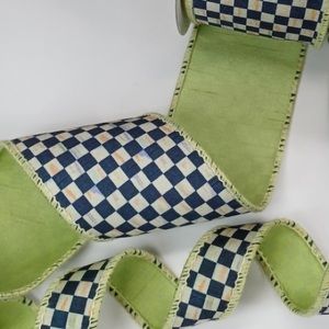 *SOLD OUT* 1 YARD 36” PC 2.5” MACKENZIE CHILDS SPRING GREEN COURTLY CK RIBBON.